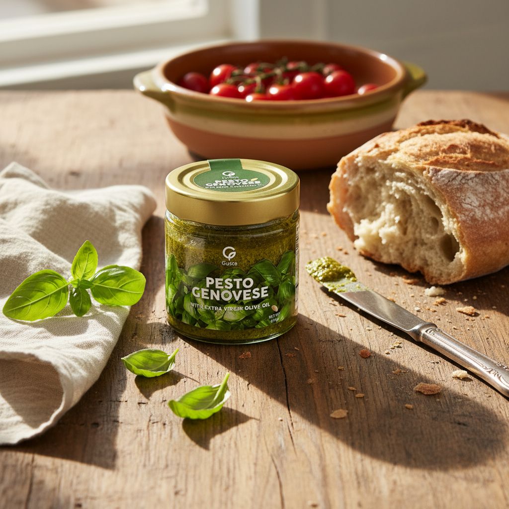 Gusta Pesto Sauce - Home Made Style Fresh Basil Pesto, Cheese & Nuts