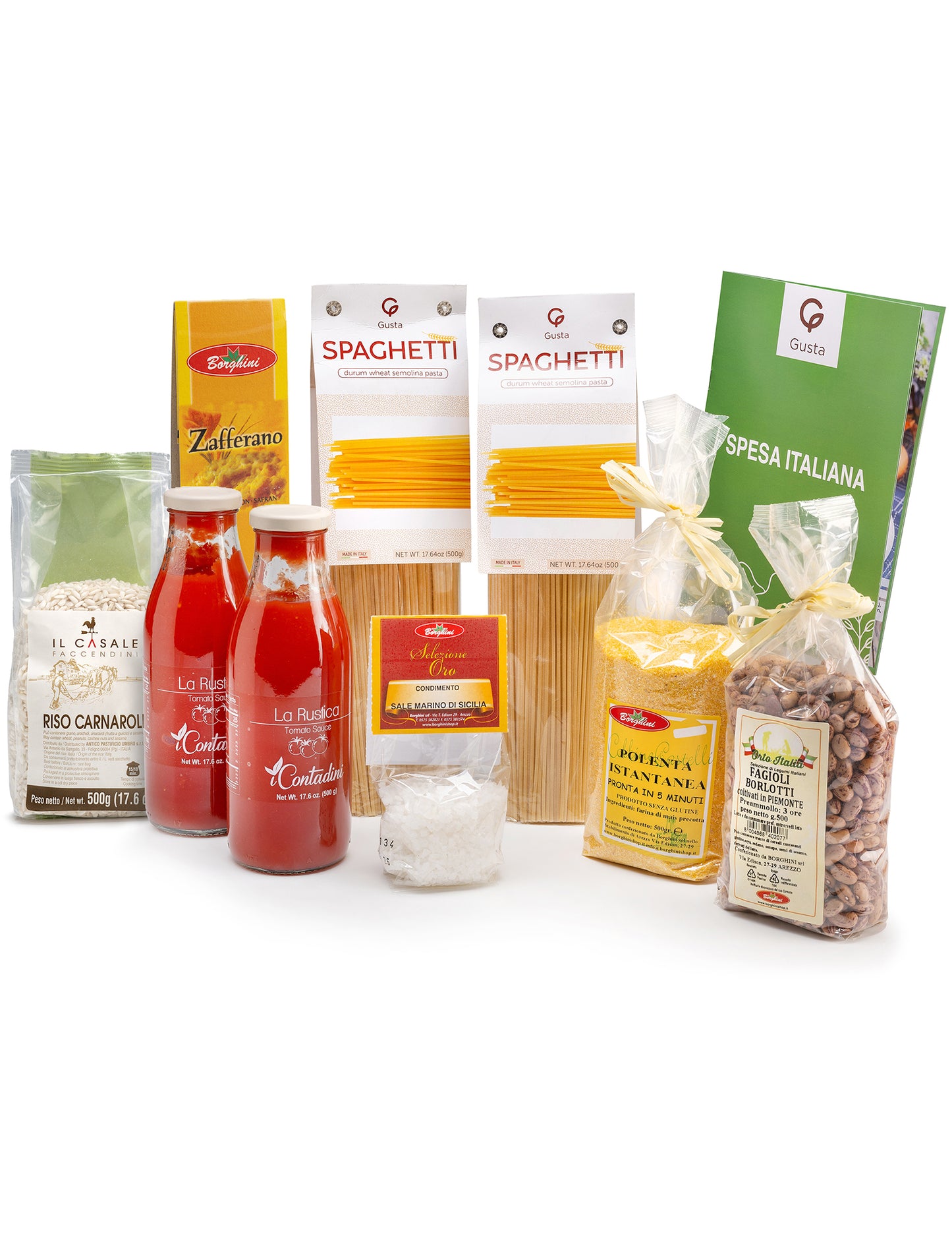 Gusta Italian Meal Kit Variety Pack - Includes Risotto alla Milanese, Polenta & Beans, Tomato Spaghetti