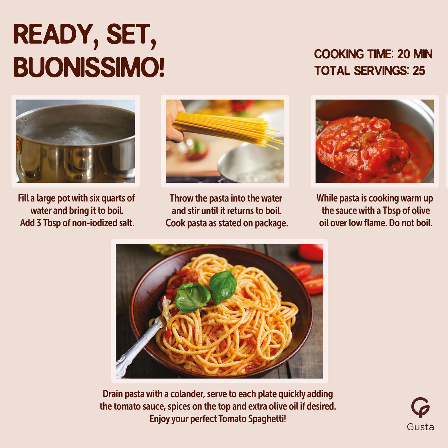 Gusta Gourmet Gift Basket - Premium Italian Products - Made in Italy - Classic Pasta Menu