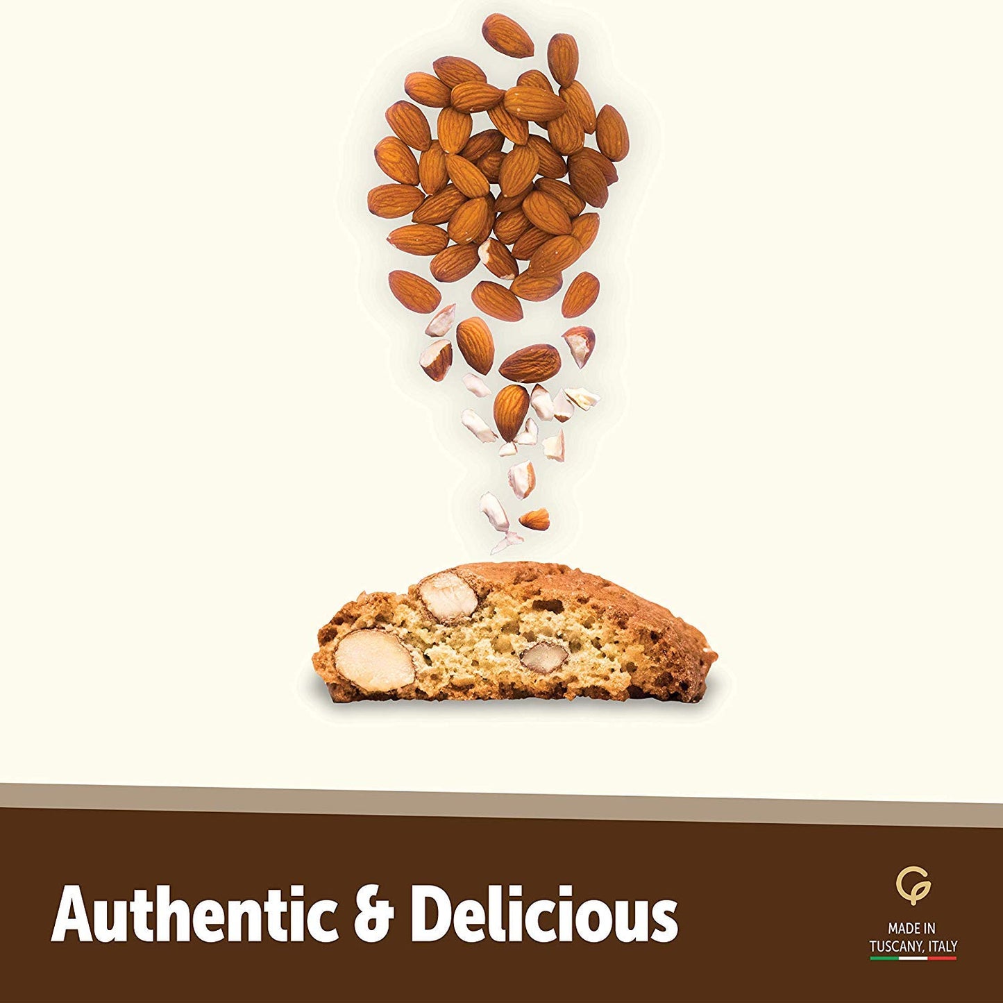 Gusta Authentic Biscotti Cookies Made in Tuscany, Italy - Classic Almond