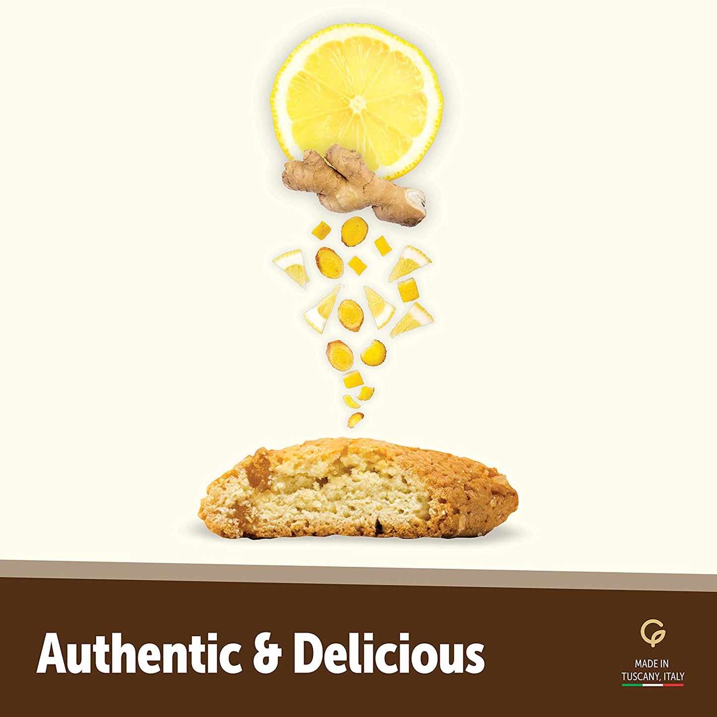 Gusta Authentic Biscotti Cookies Made in Tuscany, Italy - Ginger & Lemon