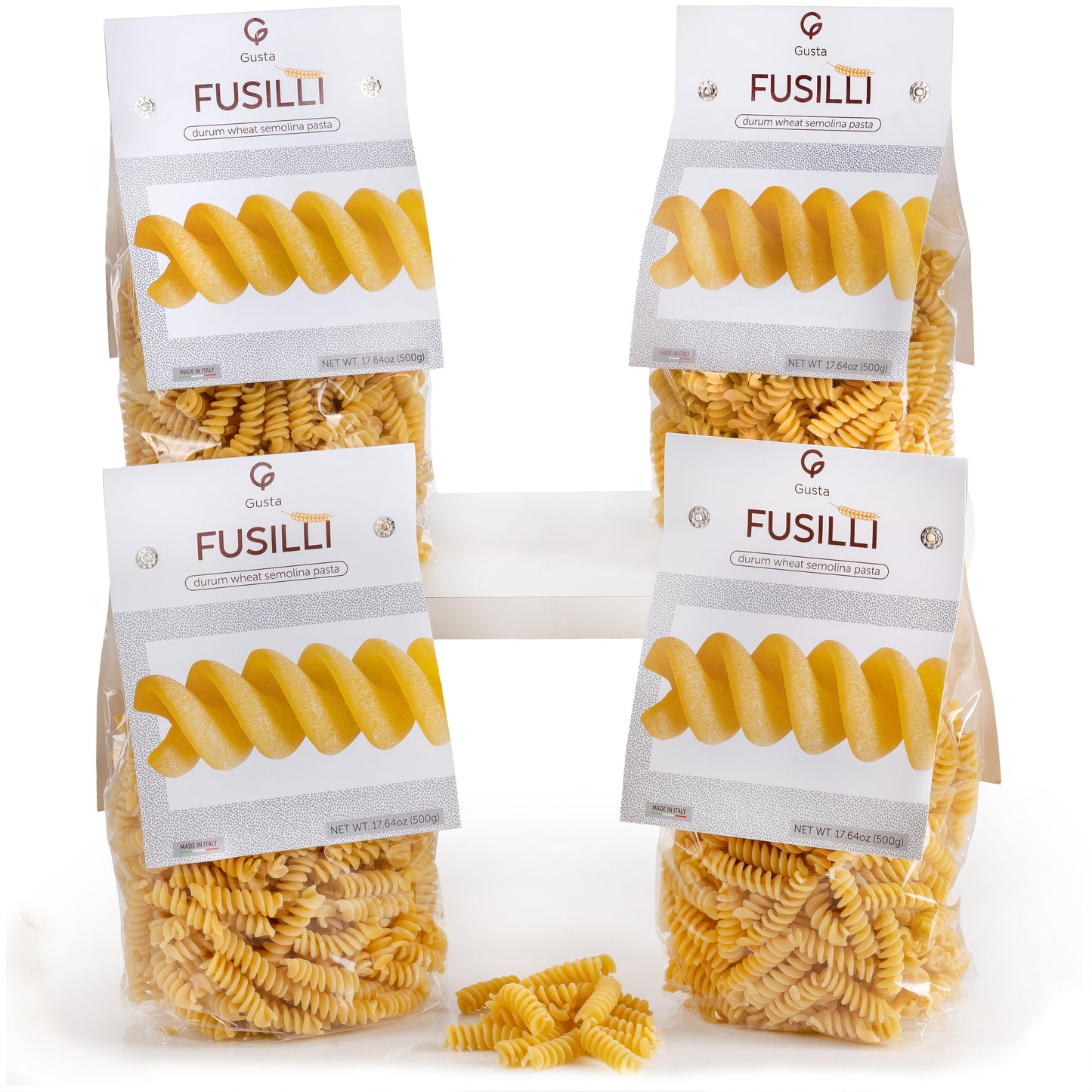 Gusta Fusilli Pasta - USDA Organic - Non-GMO Durum Wheat Semolina