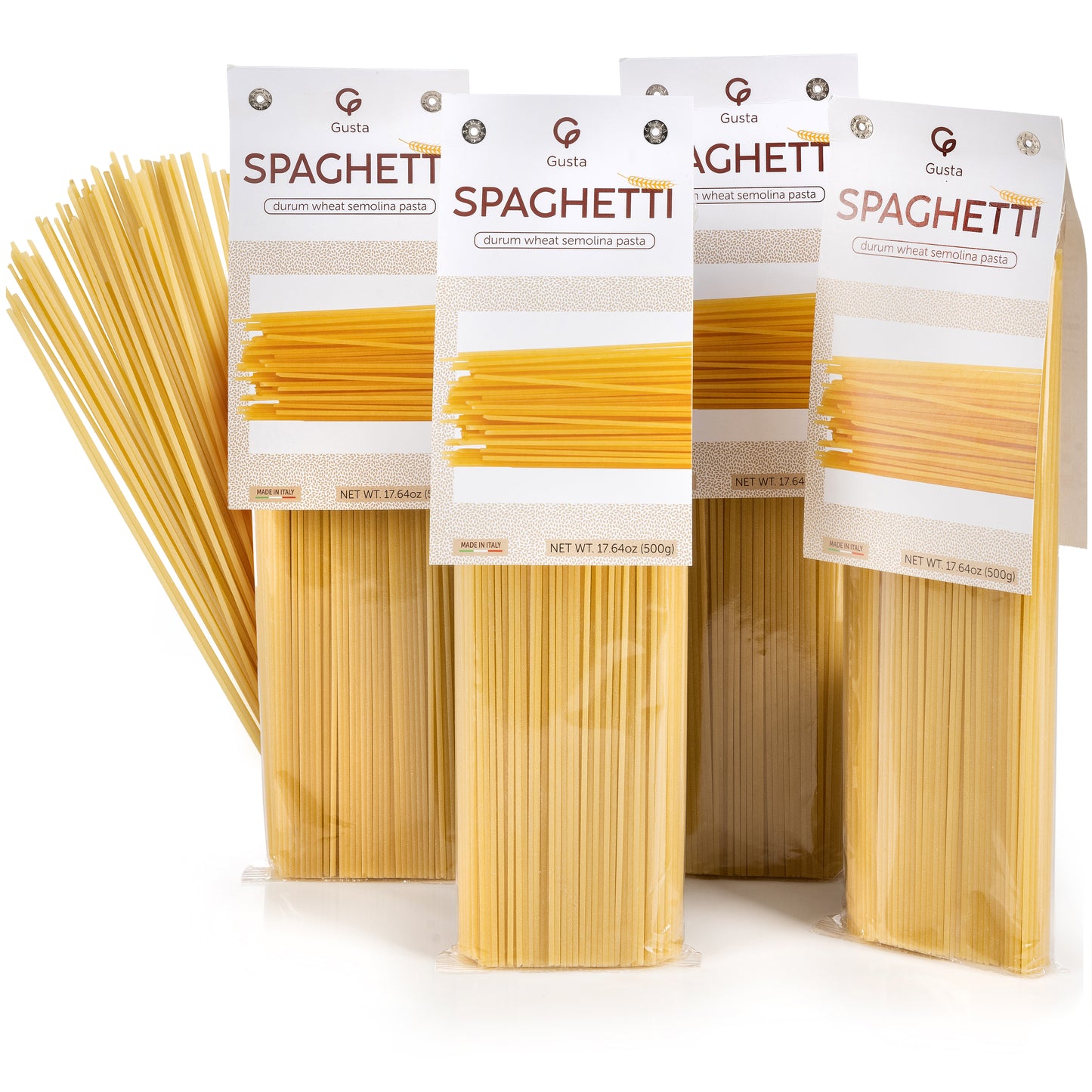 Gusta spaghetti pasta back label