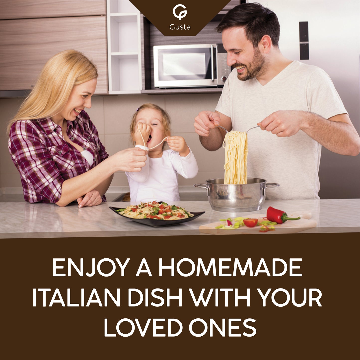 Gusta Spaghetti Pasta - Non-GMO Durum Wheat Semolina