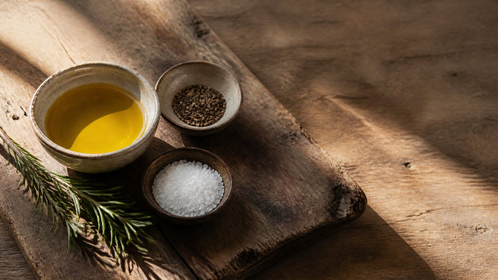 Editorial food photograph of aesthetic pantry, natural light, no text