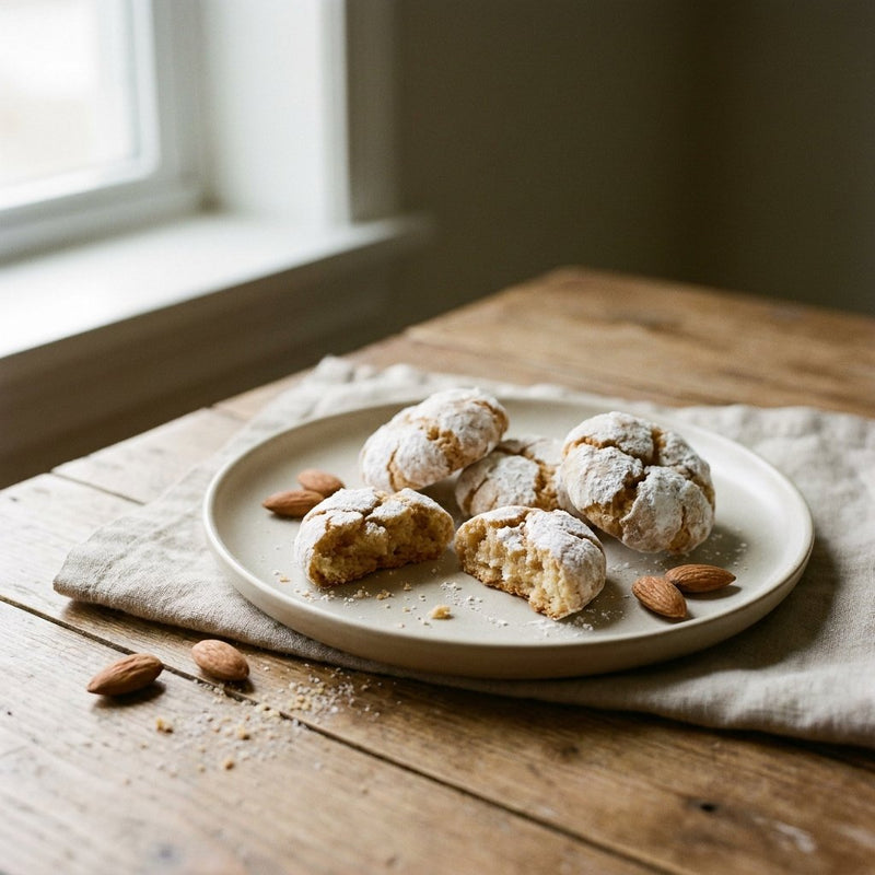 Amaretti Morbidi plated for the Gusta Recipe Book