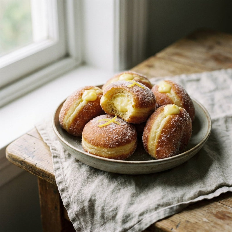 Bomboloni plated for the Gusta Recipe Book