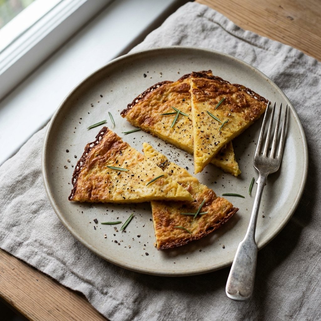 Farinata di Ceci plated for the Gusta Recipe Book