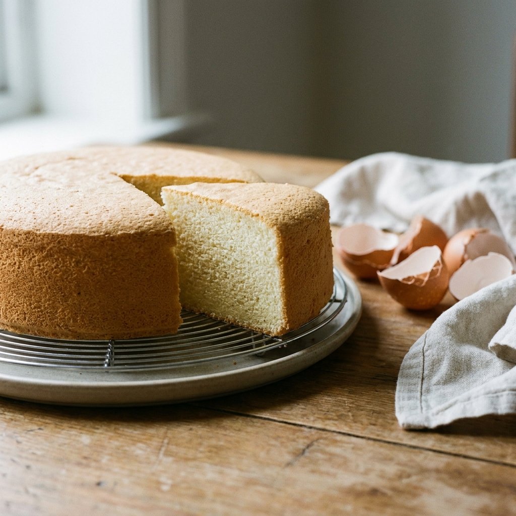 Pan di Spagna plated for the Gusta Recipe Book