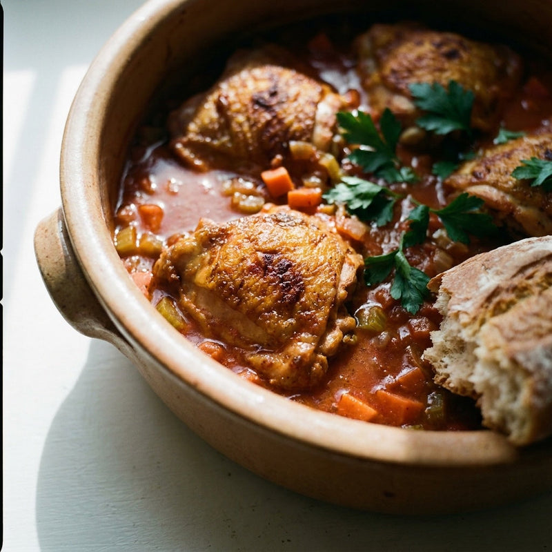 Pollo alla Cacciatora braised chicken in tomato sauce