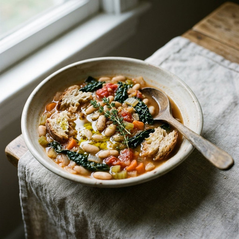 Ribollita plated for the Gusta Recipe Book