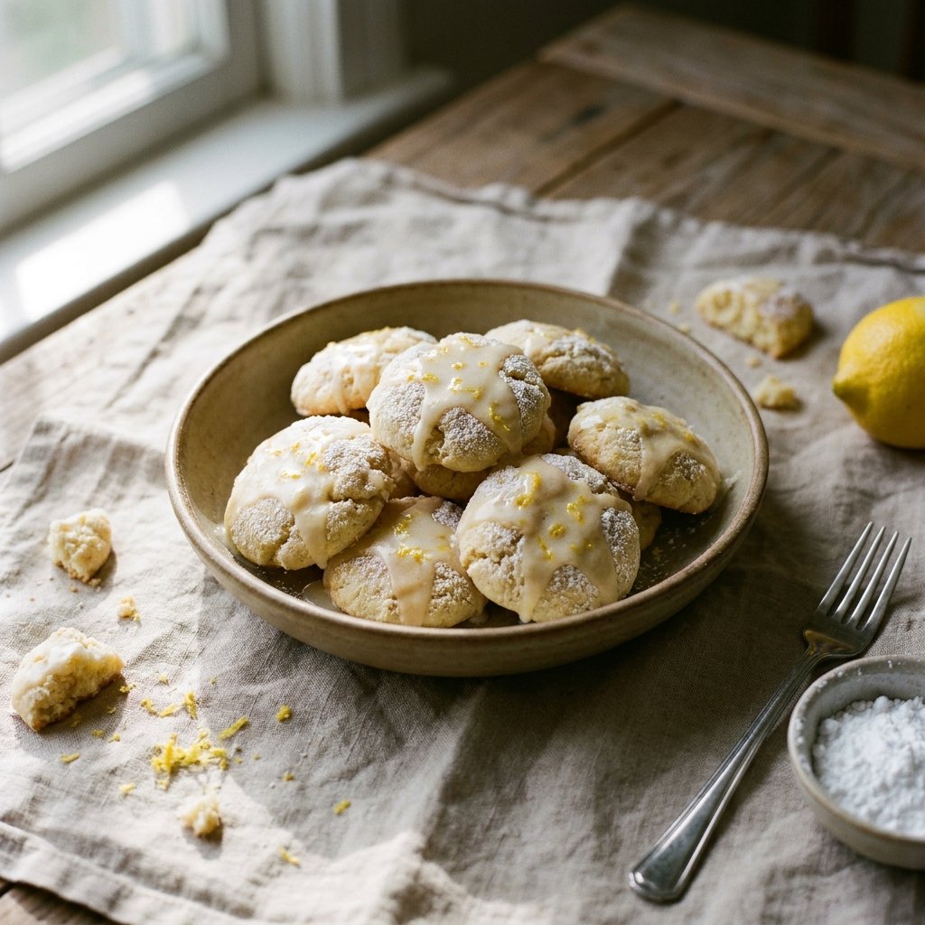 Ricotta Cookies plated for the Gusta Recipe Book