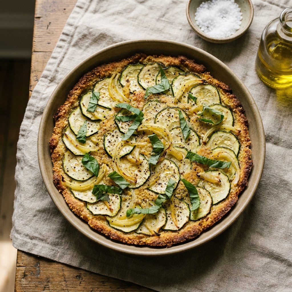 Scarpaccia plated for the Gusta Recipe Book