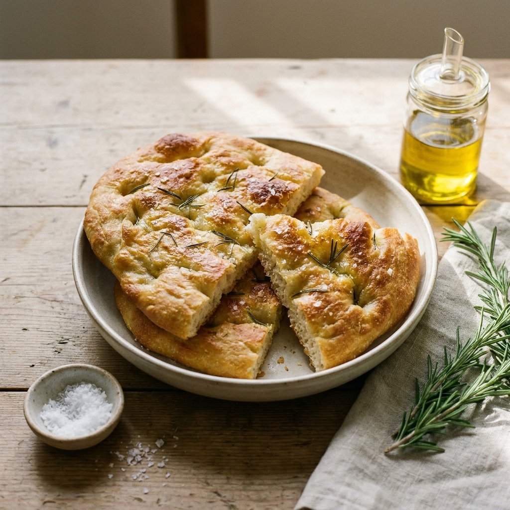 Schiacciata plated for the Gusta Recipe Book