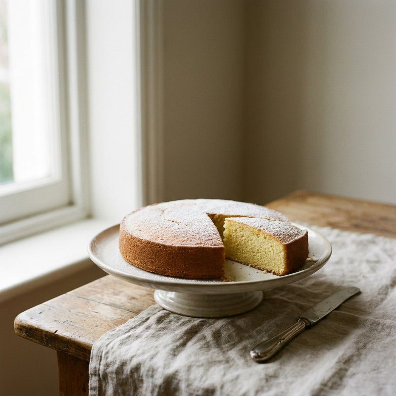 Torta Paradiso plated for the Gusta Recipe Book
