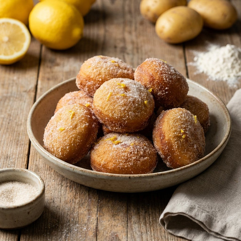 Zeppole plated for the Gusta Recipe Book