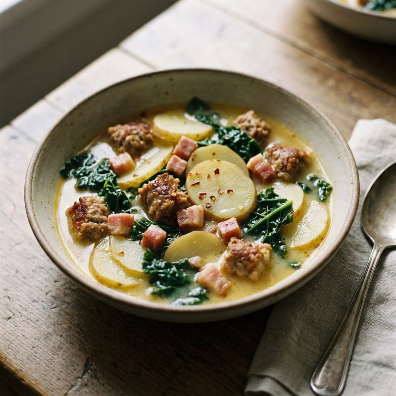 Zuppa Toscana plated for the Gusta Recipe Book