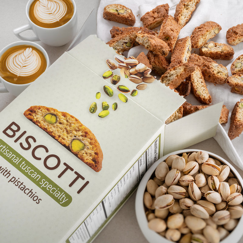 Gusta Pistachio Biscotti box made in Tuscany