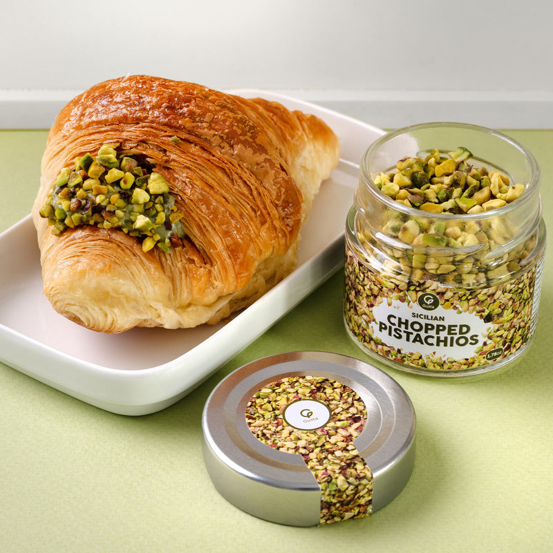 Gusta Chopped Pistachios glass jar from Sicily