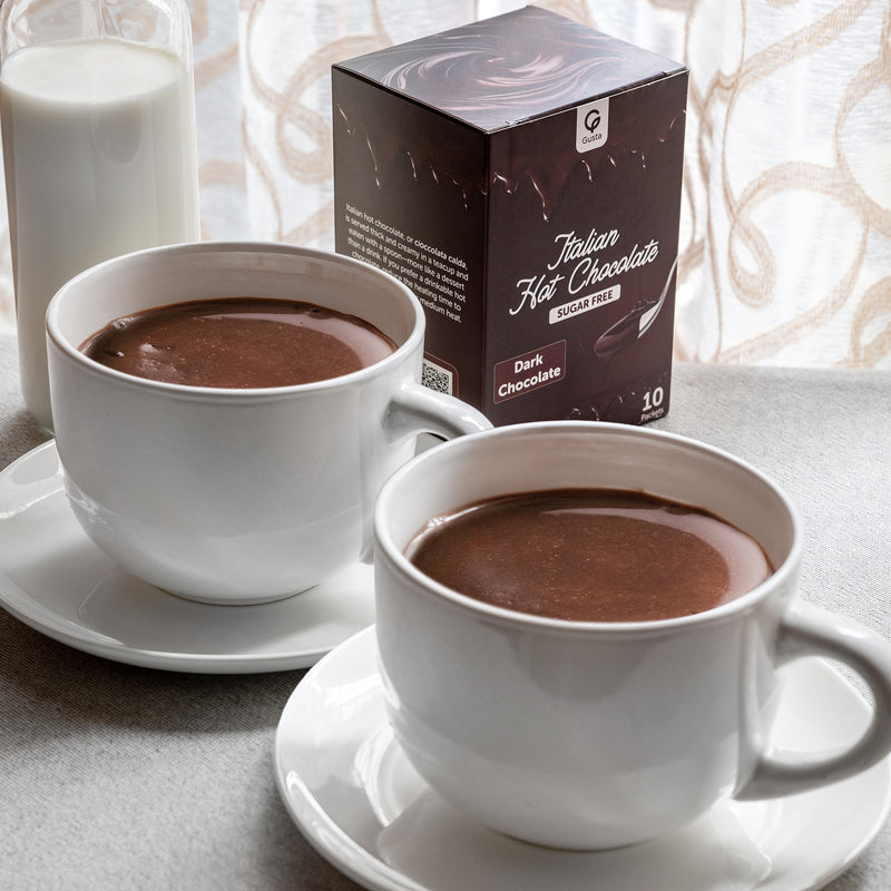 Gusta Sugar-Free Dark Hot Chocolate Mix box