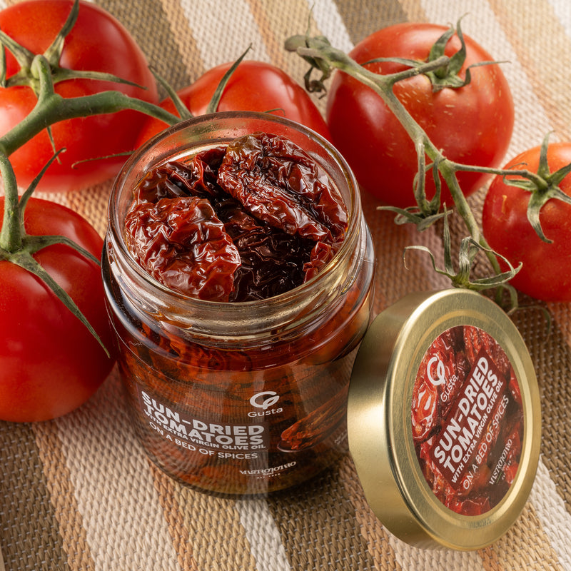 Gusta Sun-Dried Tomatoes in Olive Oil jar