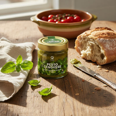 Gusta Basil Pesto Sauce jar Genovese style