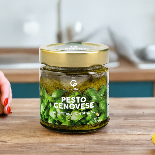 Gusta Pesto Sauce - Home Made Style Fresh Basil Pesto, Cheese & Nuts