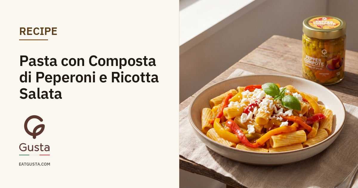 Pasta with Pepper Compote and Ricotta Recipe | Gusta