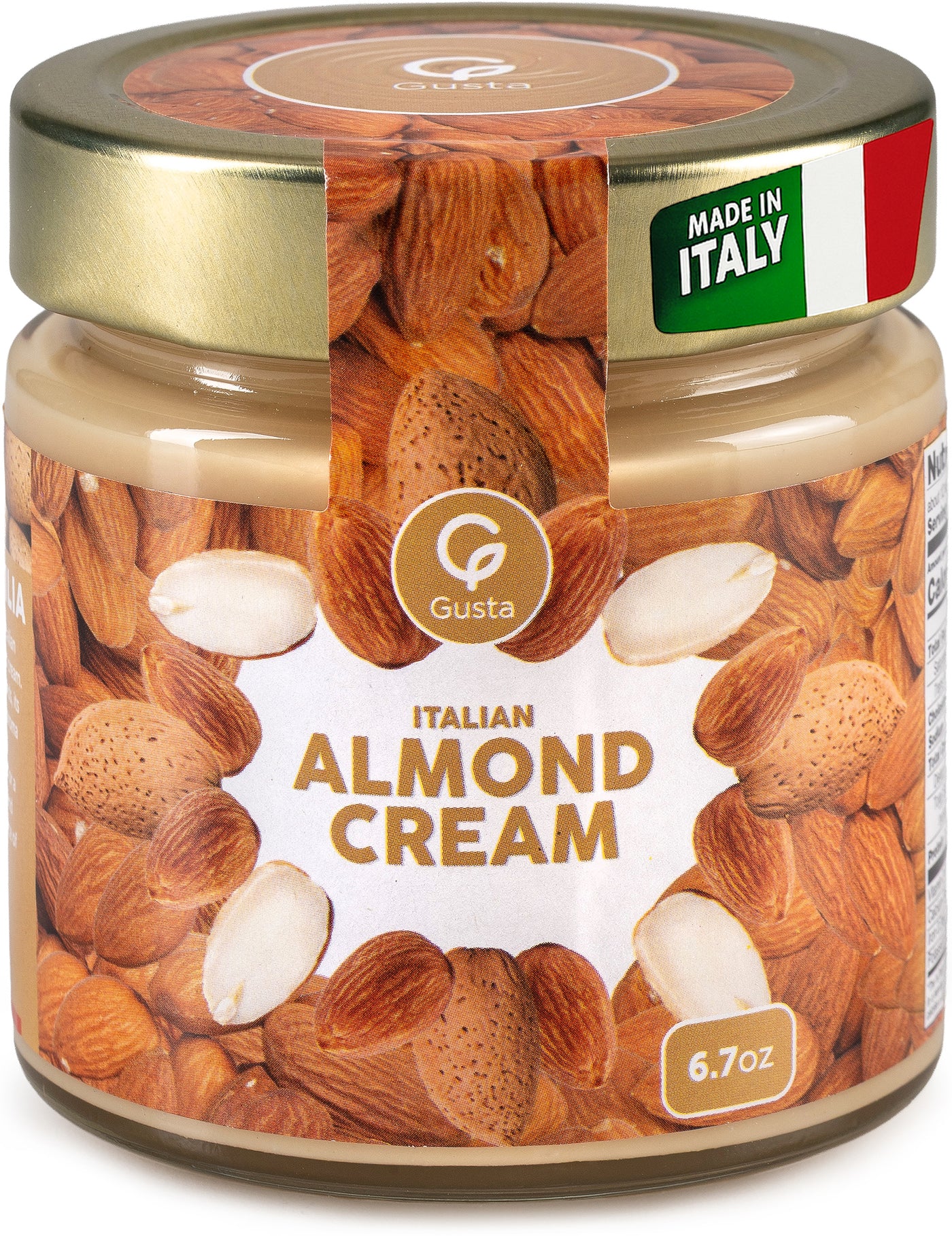 Gusta almond spread creamy texture close-up