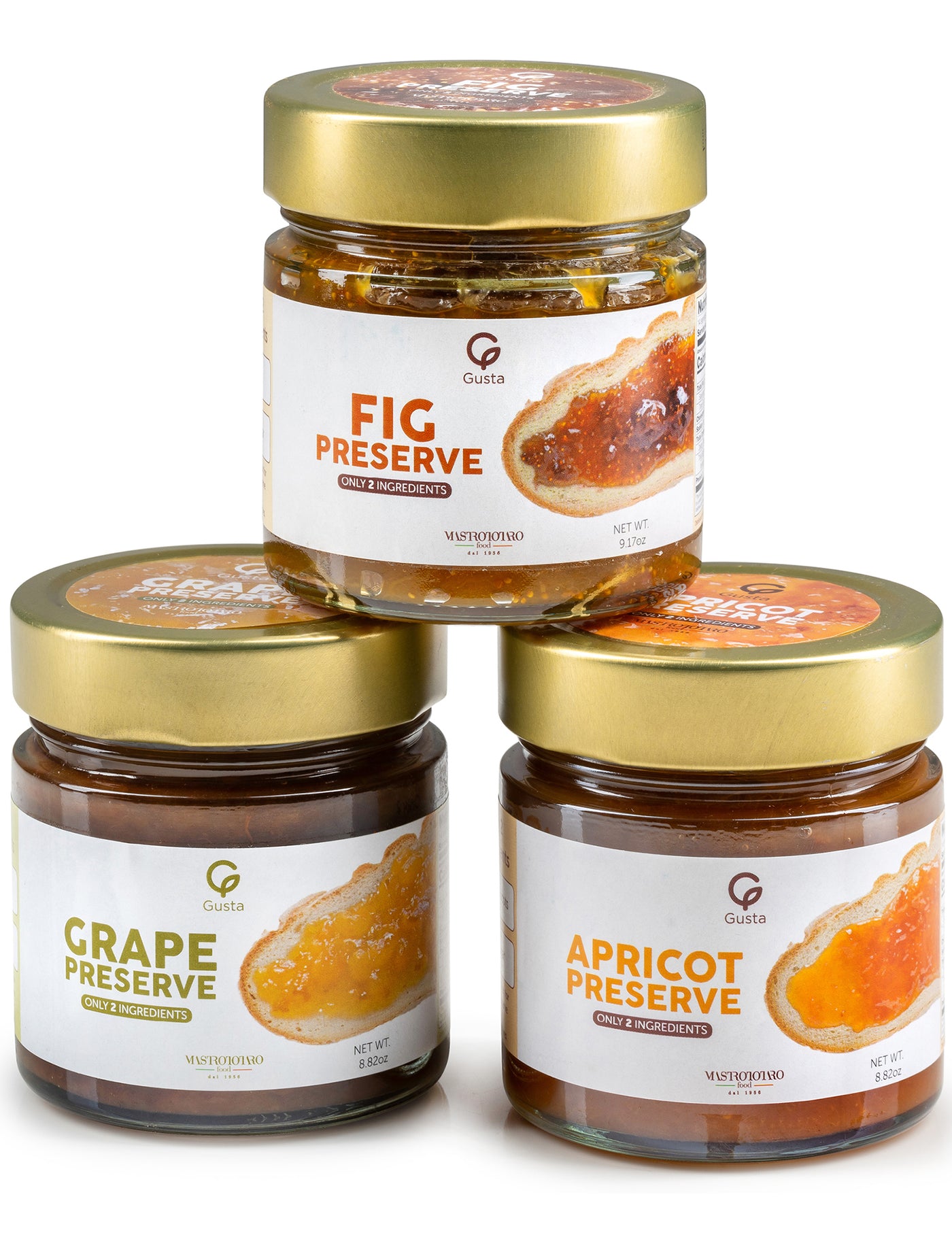 Gusta Italian jam variety pack three jars