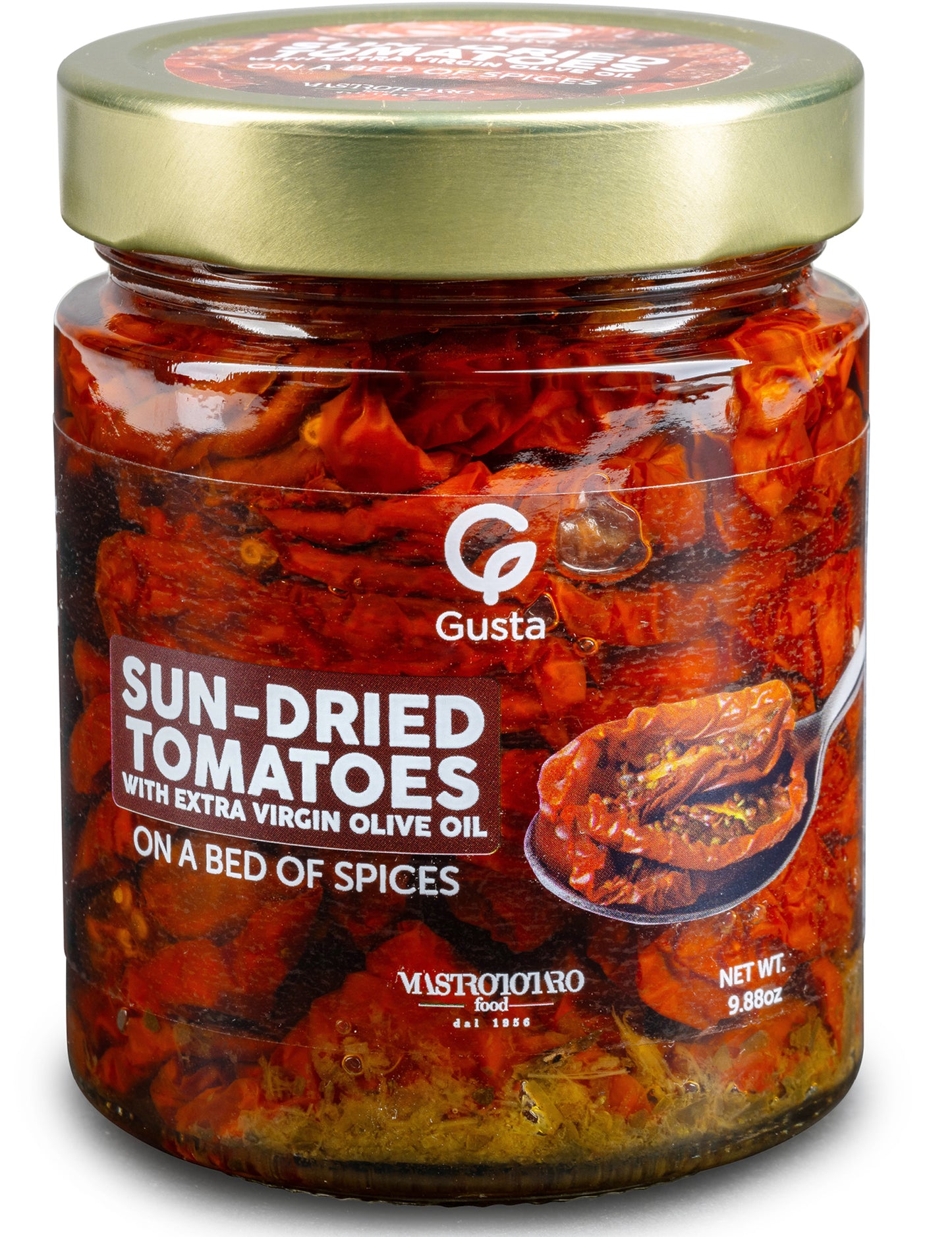 Gusta Sun Dried Tomatoes in Olive Oil on a Bed of Spices