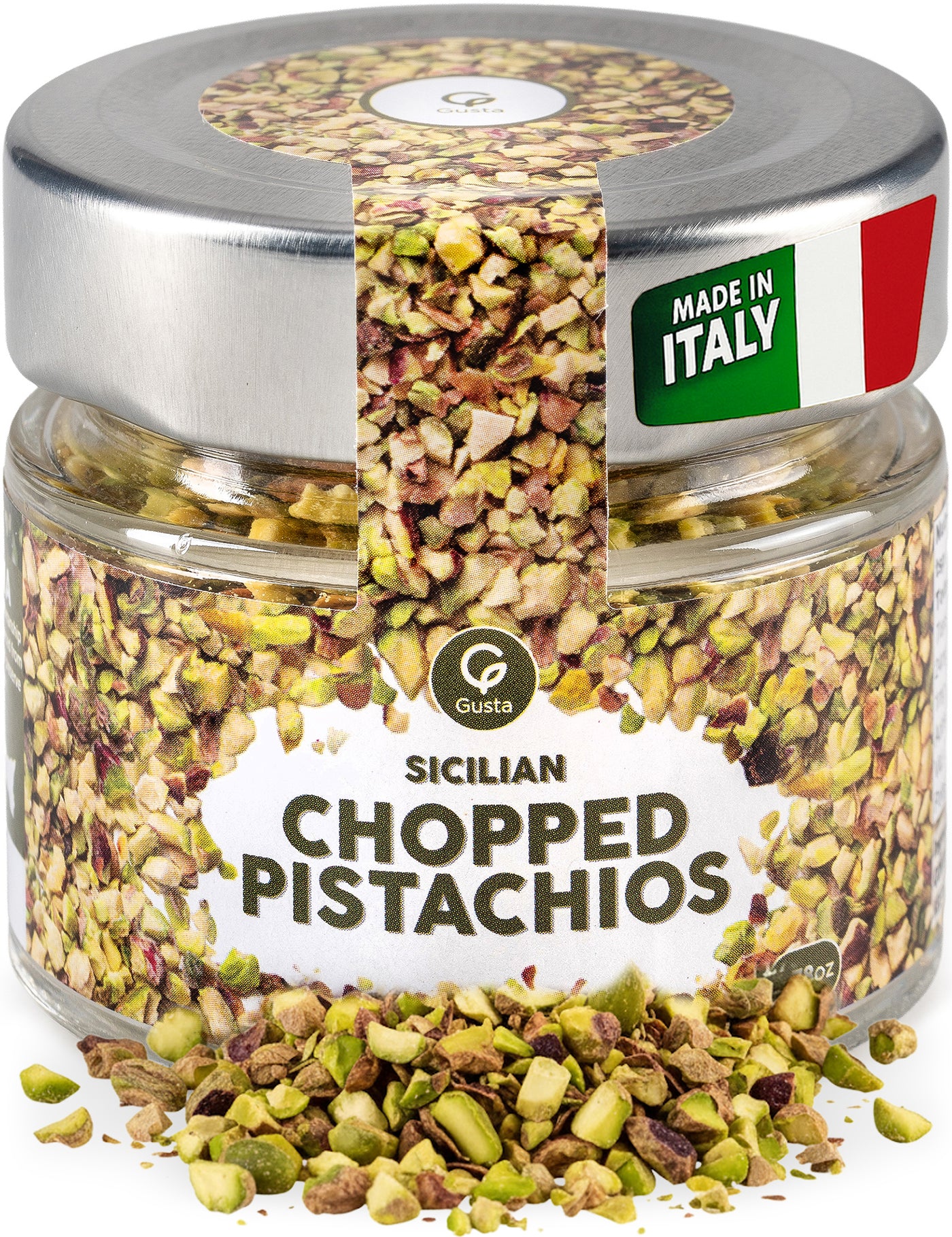 Gusta Sicilian chopped pistachios vibrant green