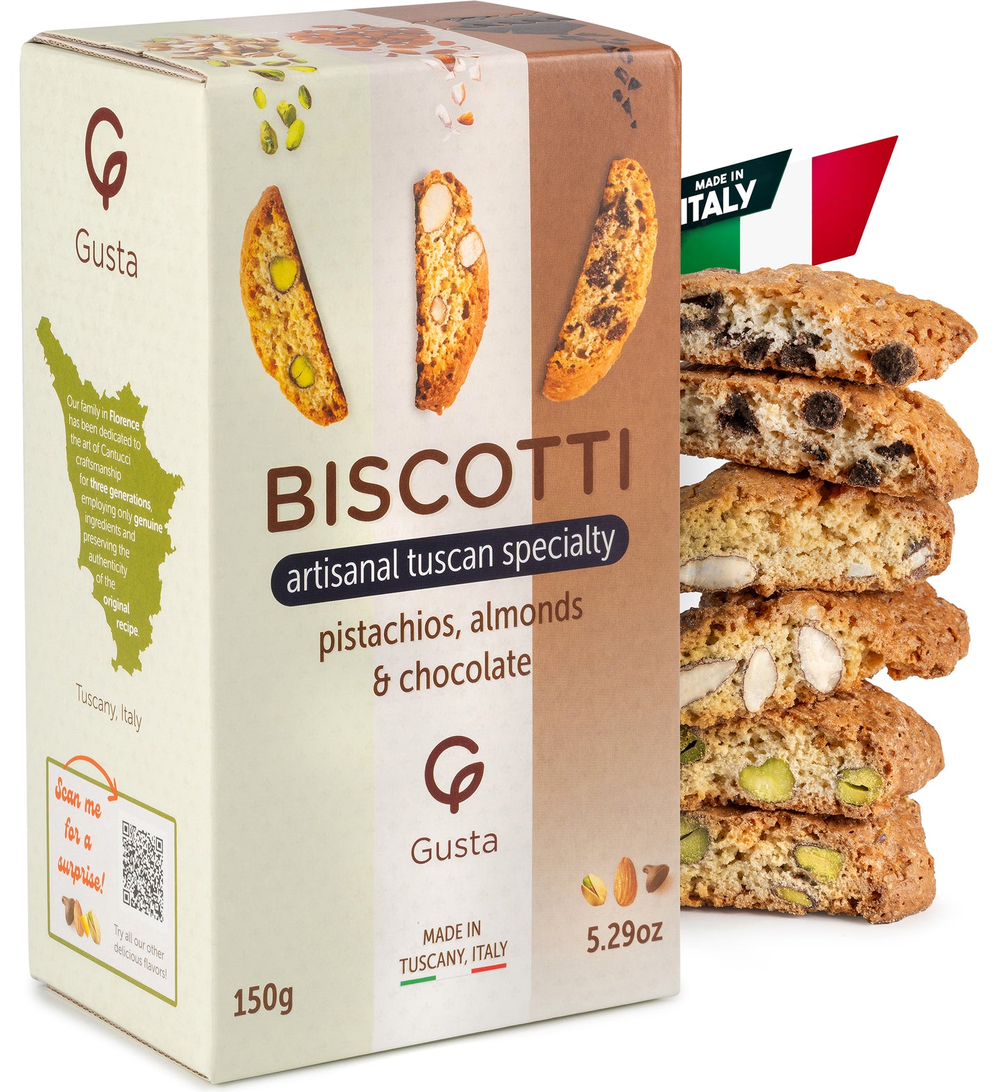 Gusta Sample Pack - Authentic Biscotti Cookies Made in Tuscany, Italy