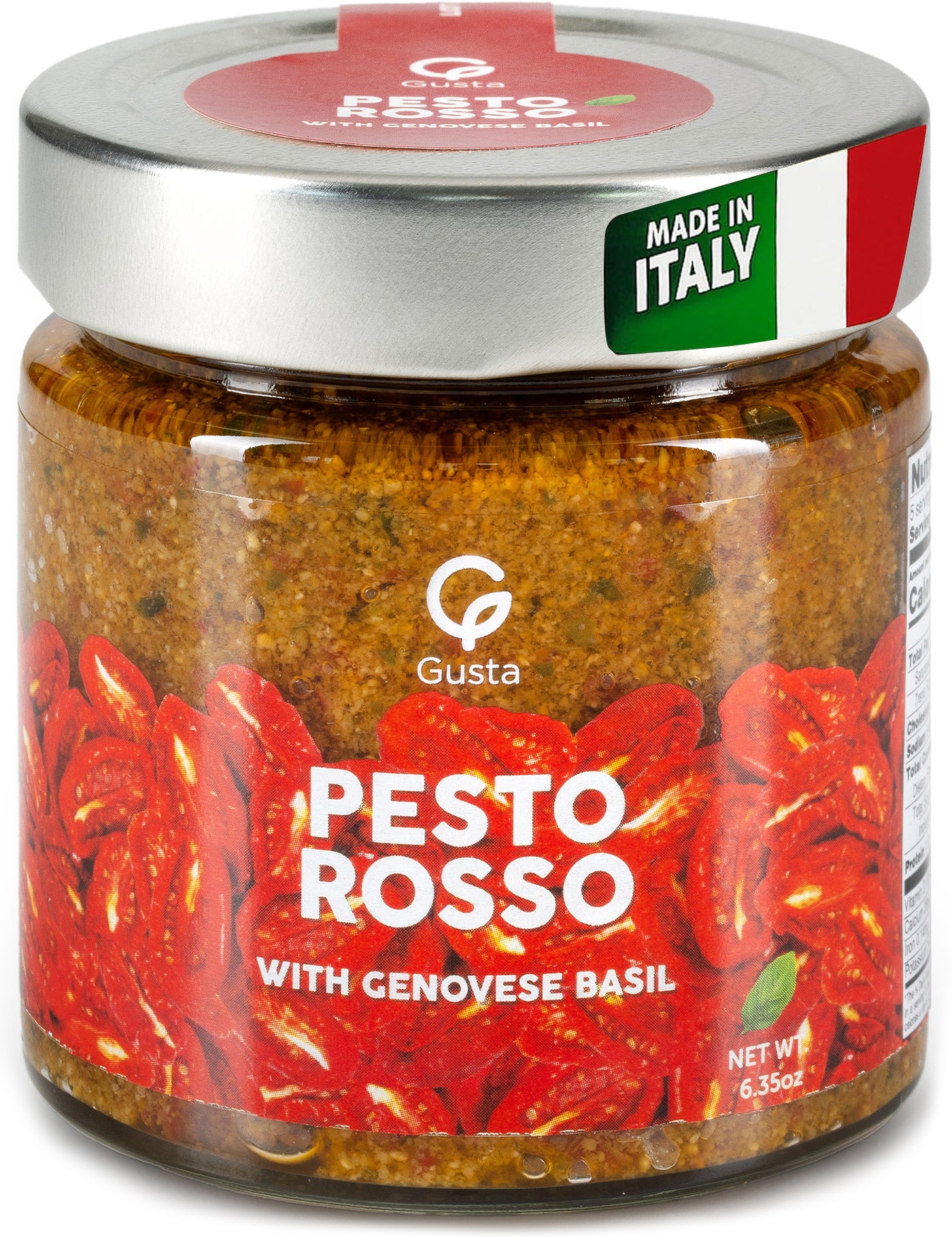 Gusta red pesto sauce close-up