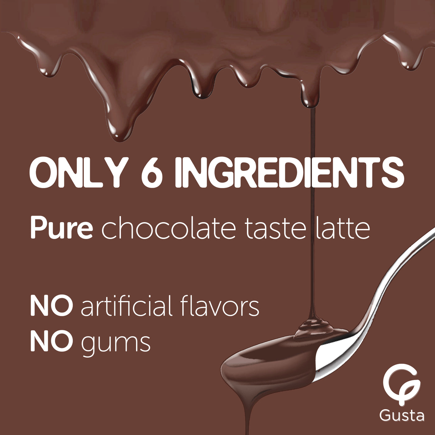 Gusta hot chocolate latte sachets detail