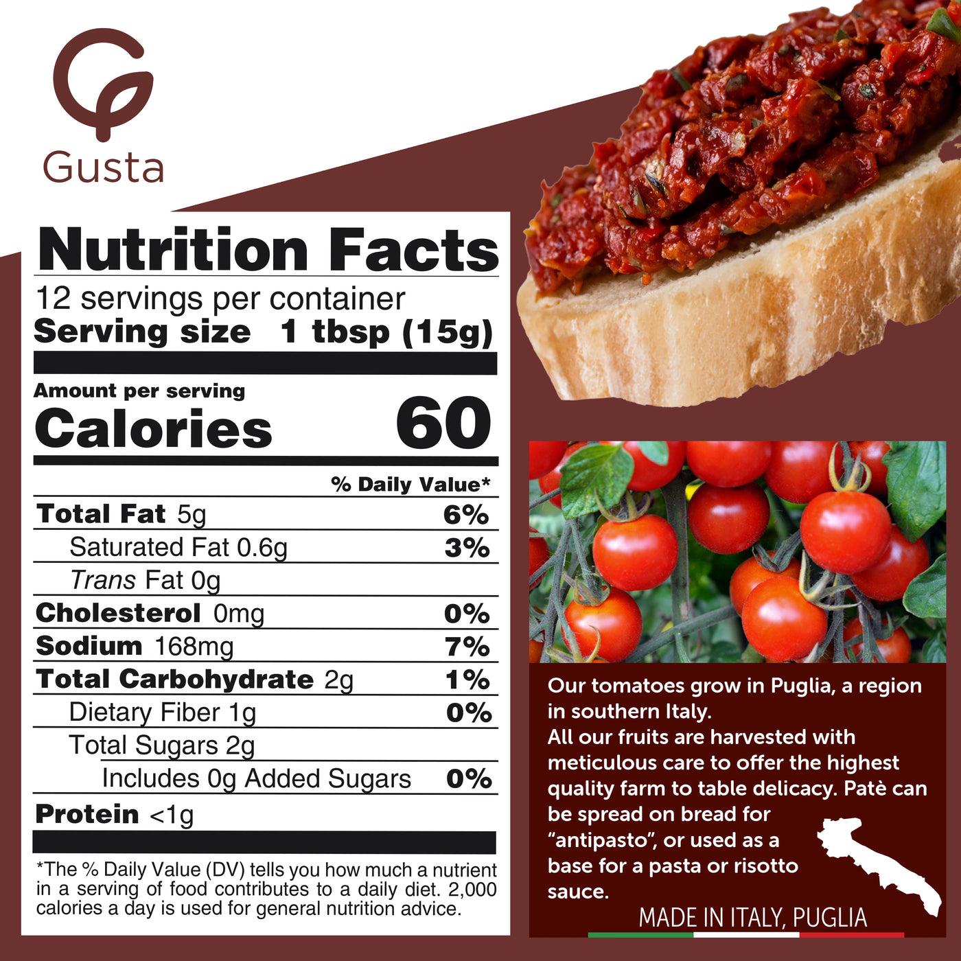 Gusta Italian tomato pate on toast