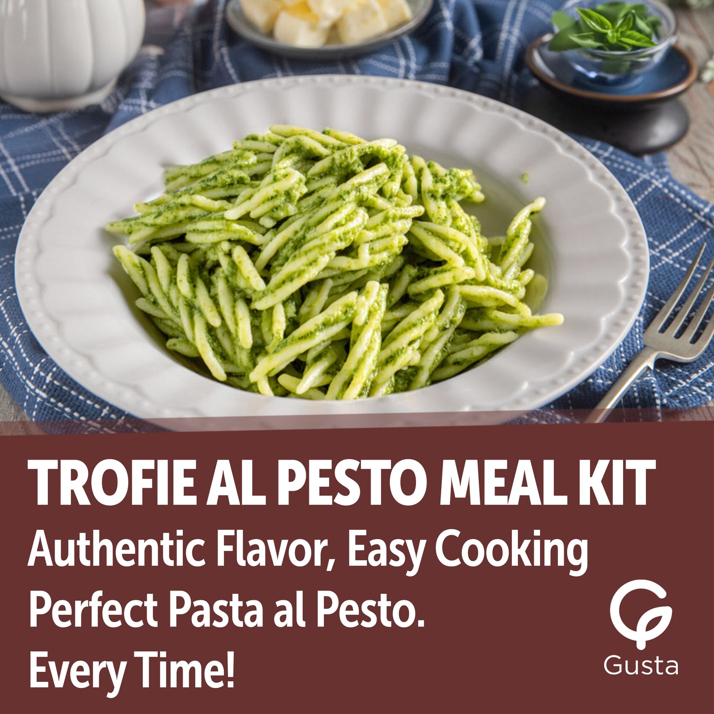 Gusta Trofie al Pesto Pasta Meal Kit - Makes 5 Meals with Recipe Booklet