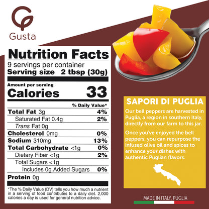 Gusta Pepper Compote in Olive Oil on a Bed of Spices