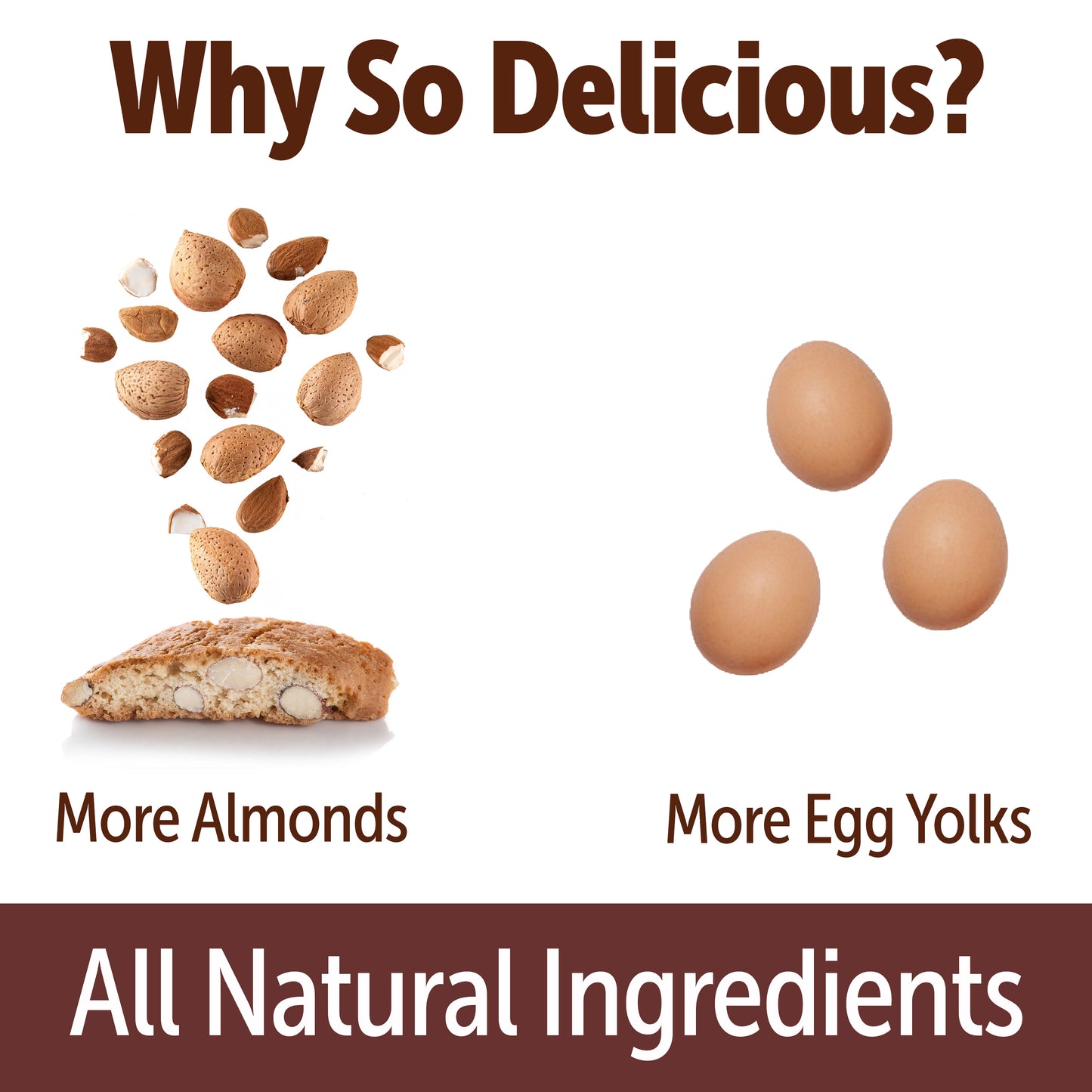 Gusta Authentic Biscotti Cookies Made in Tuscany, Italy - Classic Almond