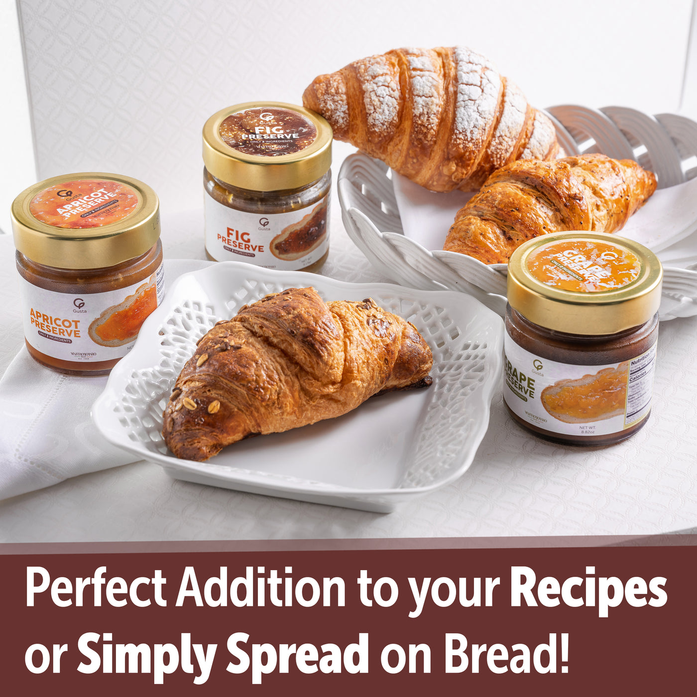 Gusta jam trio ingredients and flavors