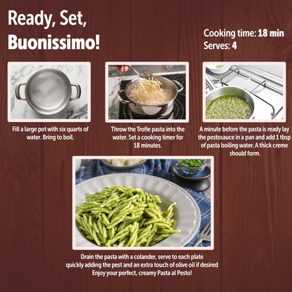 Gusta Trofie al Pesto Pasta Meal Kit - Makes 5 Meals with Recipe Booklet