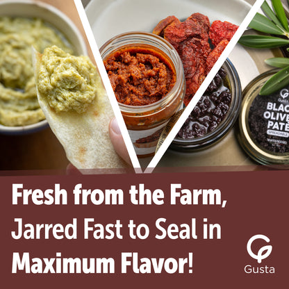 Gusta Variety Pack Spreadable Pates - Sun-Dried Tomato, Black Olive, Artichokes