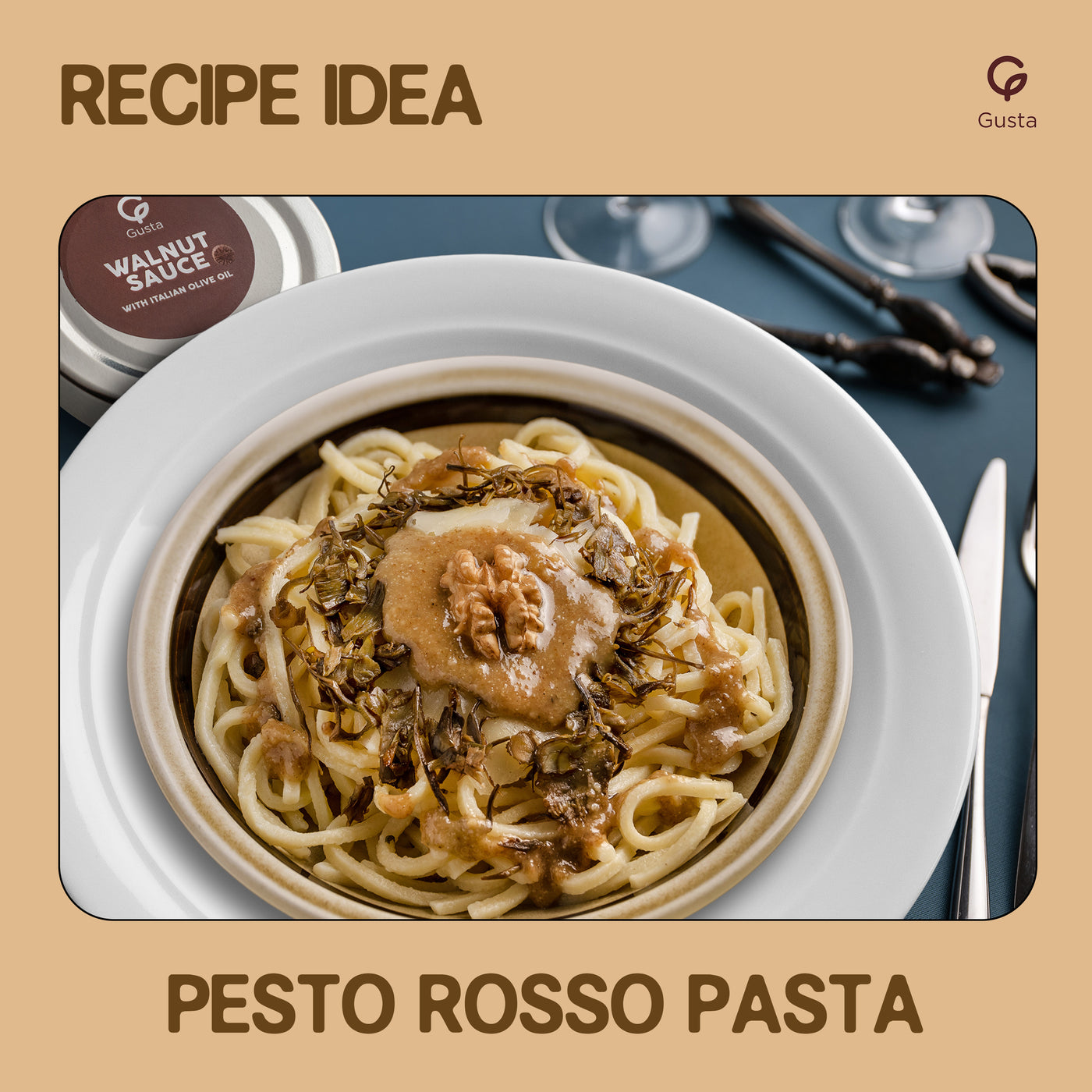 Gusta walnut sauce on gnocchi