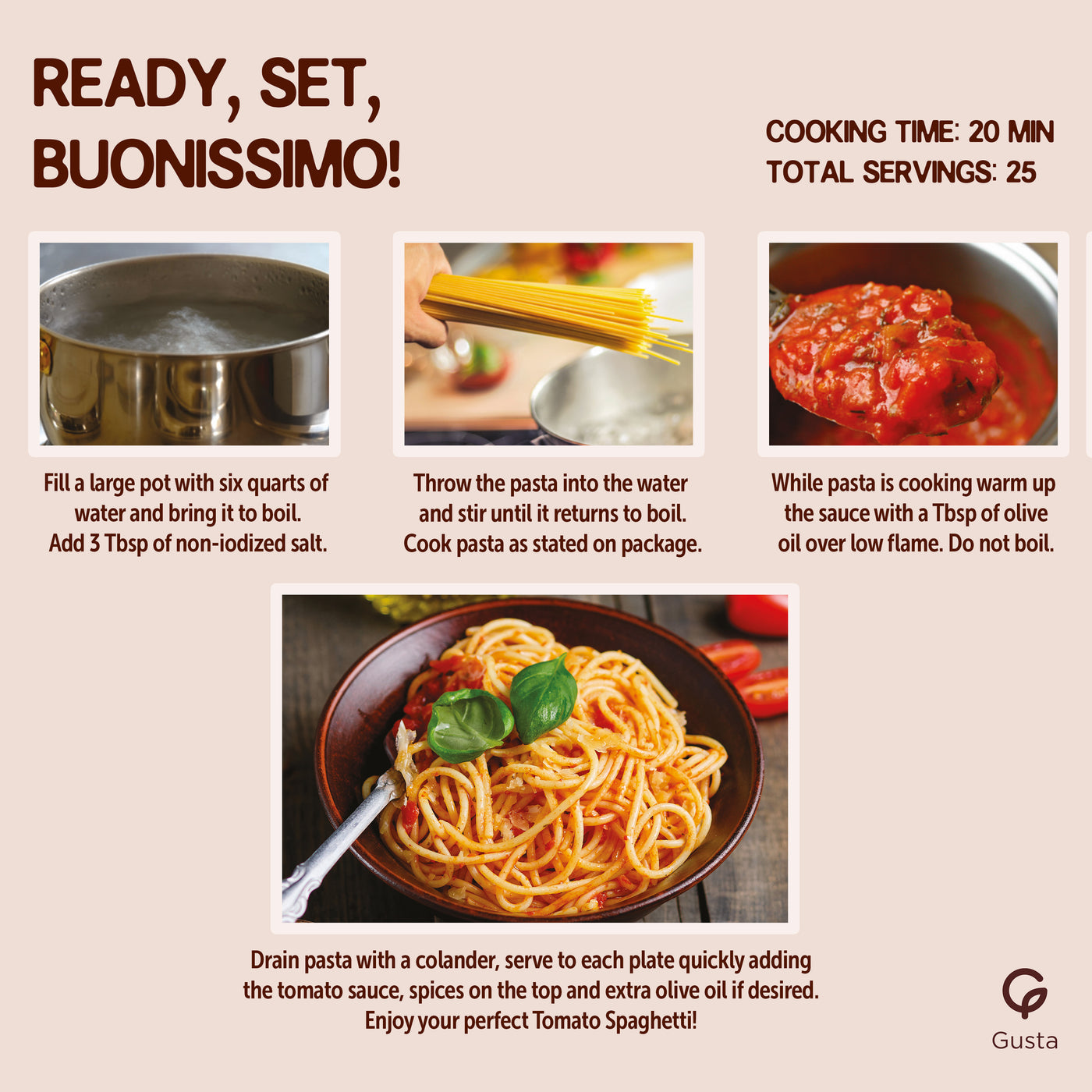 Gusta Classic Pasta Menu gift set