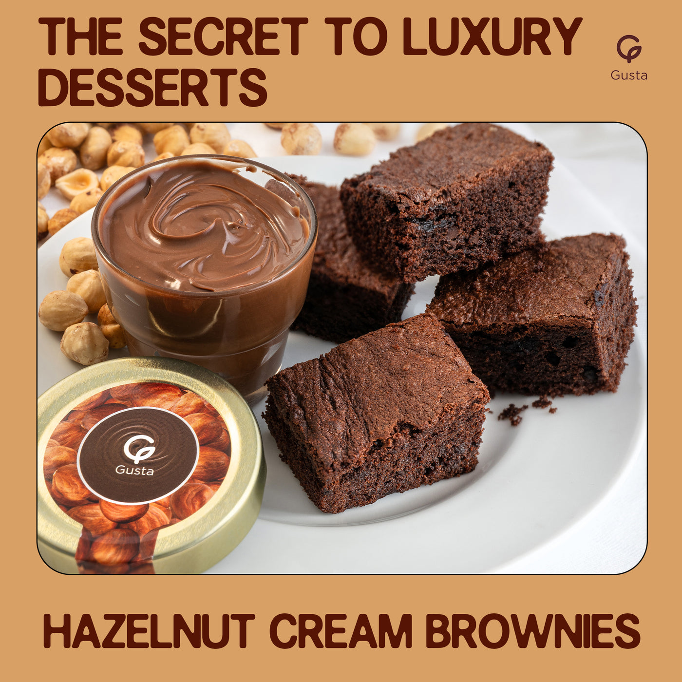 Gusta hazelnut cream spread detail