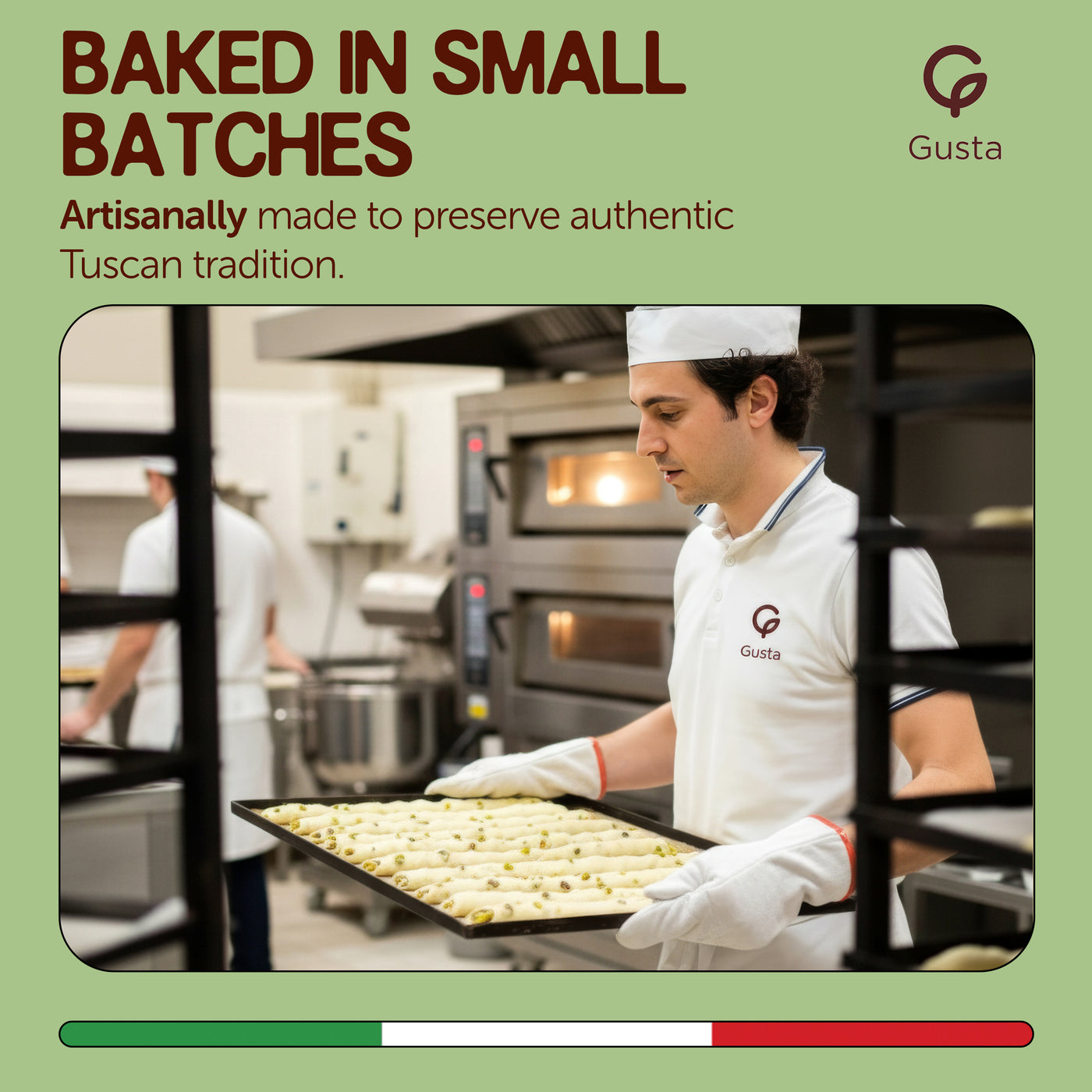 Gusta Tuscan pistachio biscotti packaging