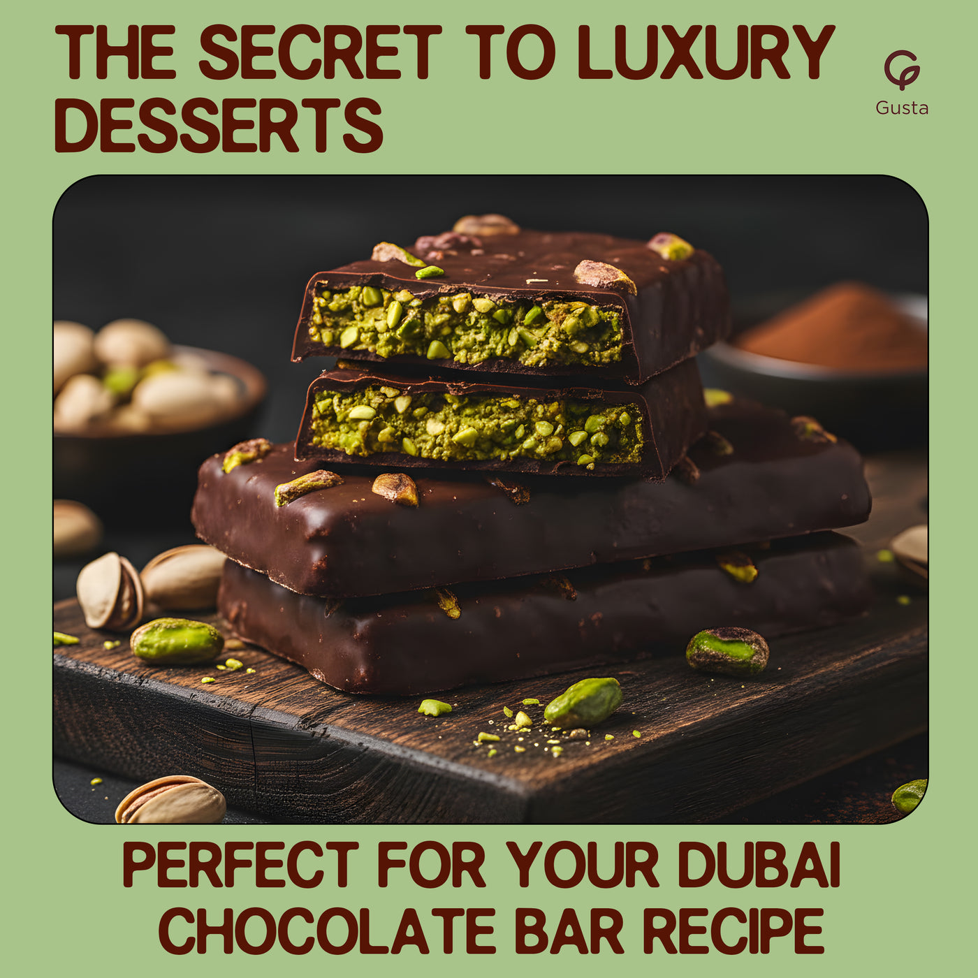 Gusta pistachio cream dessert use