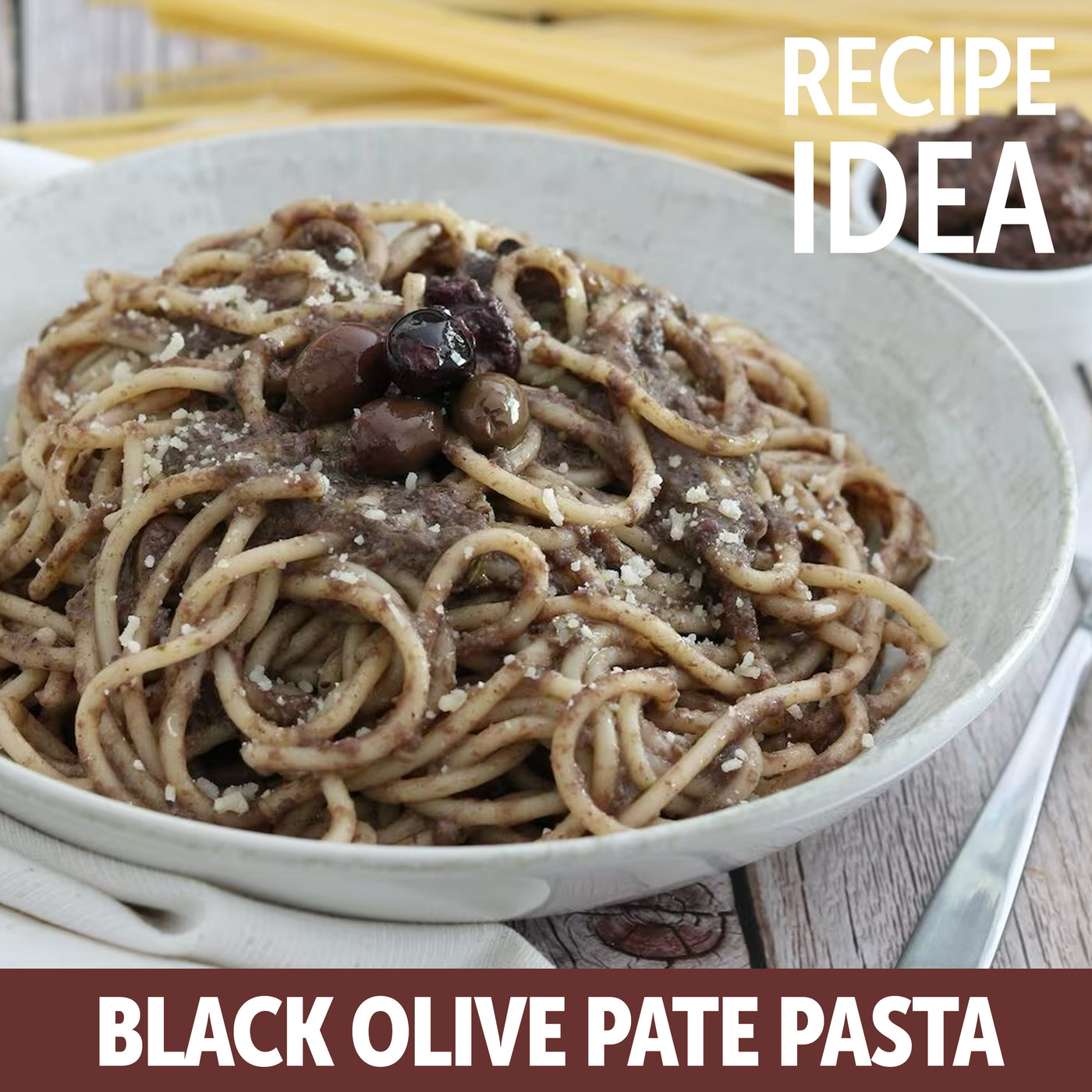 Gusta black olive pate back label