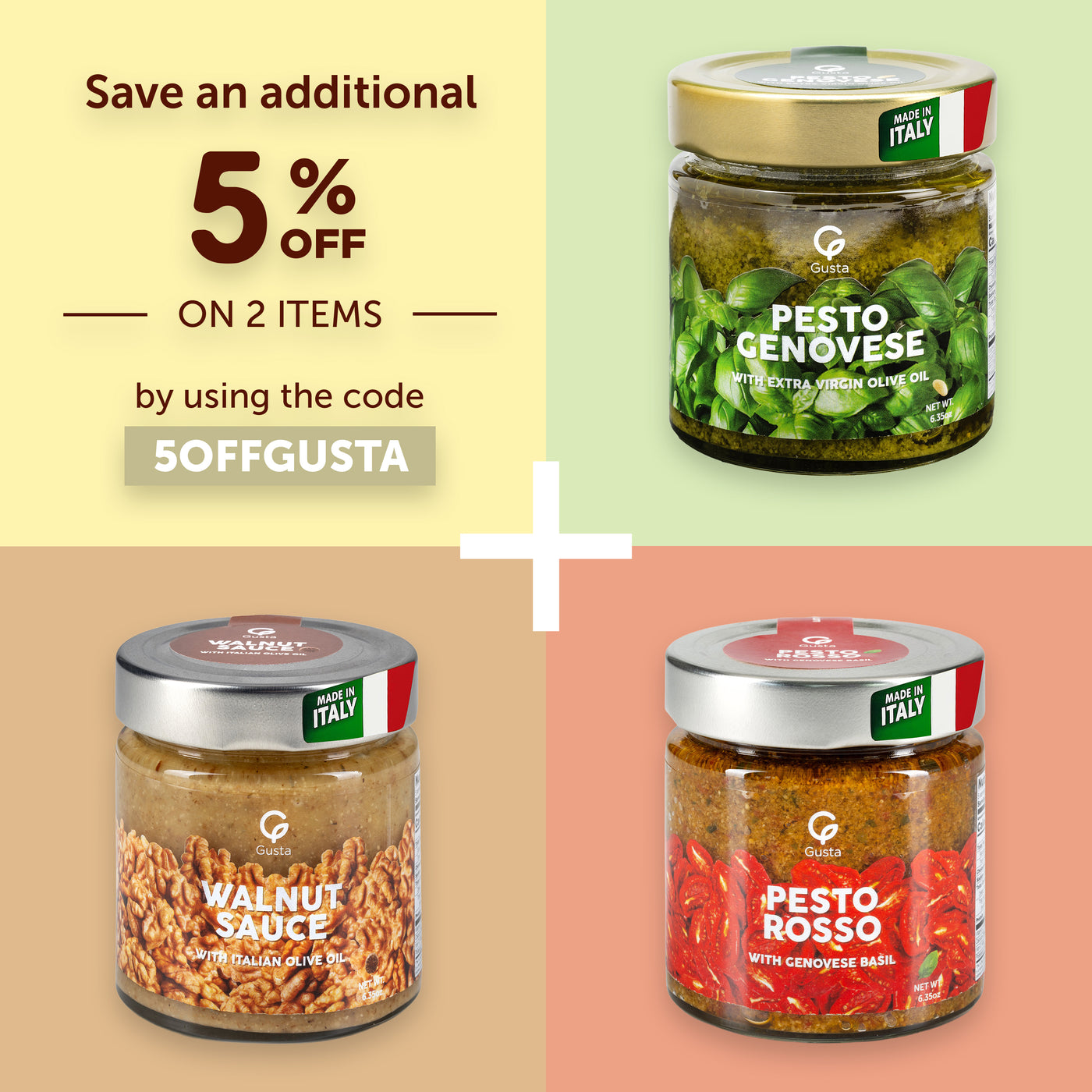 Gusta sun-dried tomato pesto gluten-free