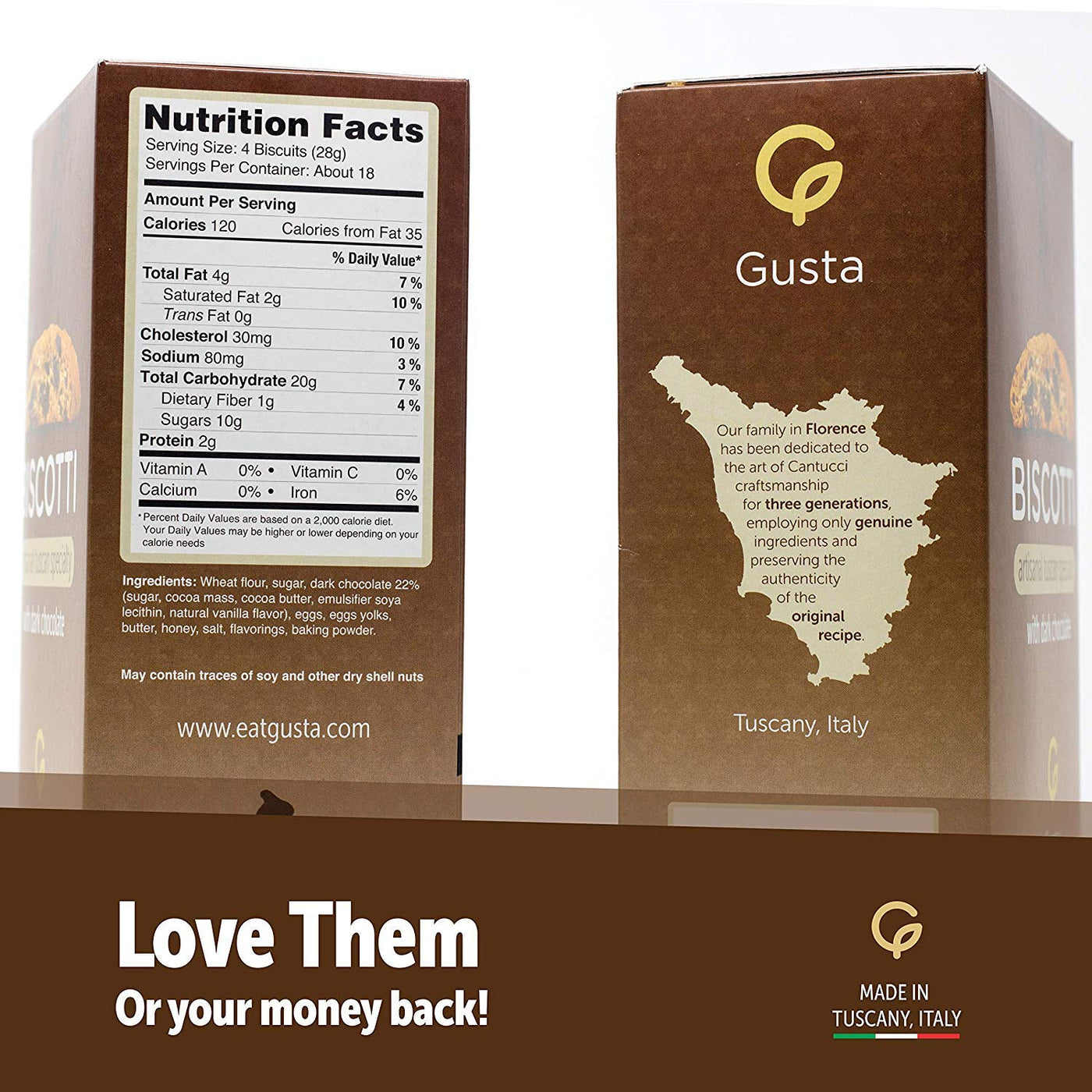Gusta chocolate biscotti ingredients list